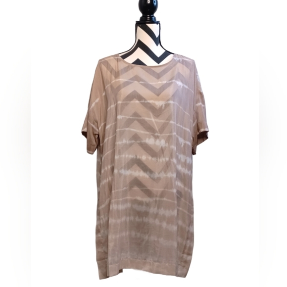 J. Jill Sheer Fawn Ombre Sz LP Cotton Silk Blend Tunic Top - Picture 4 of 12